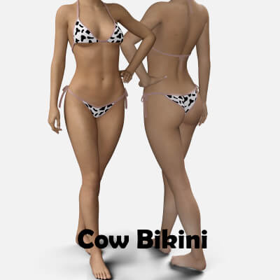 Cow Bikini for Genesis 8 Female