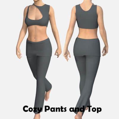 Cozy Pants With Sexy Top for Genesis 8 Female