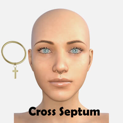 Cross Septum With 2 Colors for Genesis 8 Female