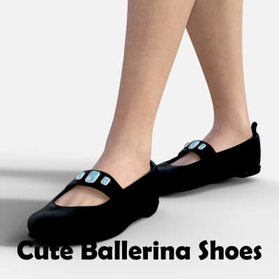 Cute Ballerina Type Shoes for Genesis 8 Female