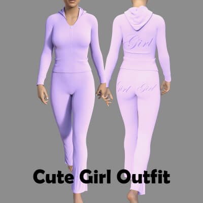 Cute Girl Outfit for Genesis 8 Female by RN95