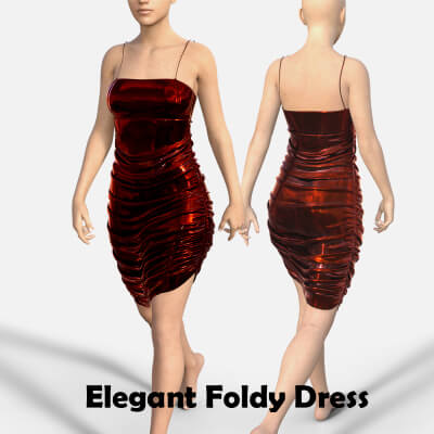 Elegant Foldy Dress for Genesis 8 Female