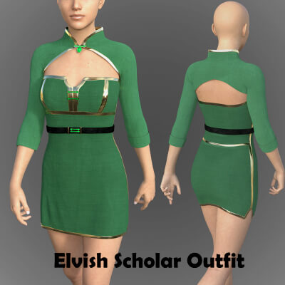 Elvish Scholar Outfit for Genesis 8 Female