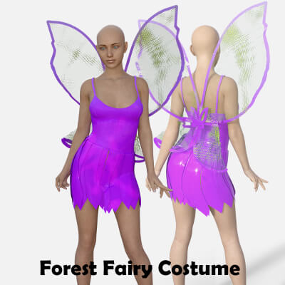 Forest Fairy Costume With Wings for Genesis 8 Female