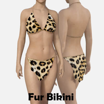 Fur Bikini With Cheetah Pattern for Genesis 8 Female