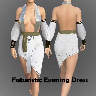Futuristic Evening Dress for Genesis 8 Female