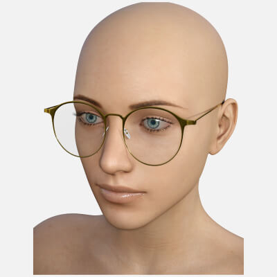 Glasses Round Gold for Genesis 8 Female