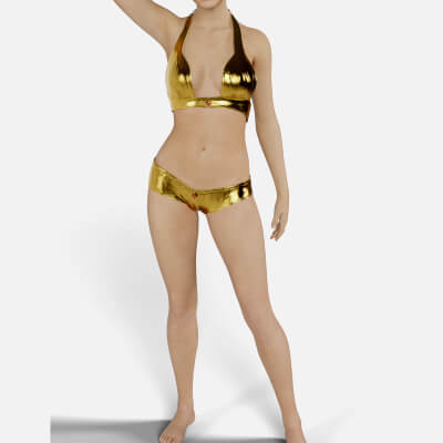Gold Top and Shorts for Genesis 8 Female