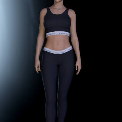 Ck Gymtop &amp Leggins Black and White for Genesis 8 Female