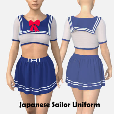 Japanese Anime Sailor Uniform for Genesis 8 Female