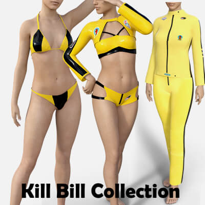 Kill Bill Outfit Collection for Genesis 8 Female
