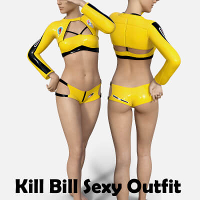 Kill Bill Sexy Outfit for Genesis 8 Female