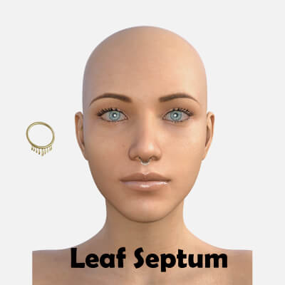 Leaf Septum in Gold and Silver for Genesis 8 Female