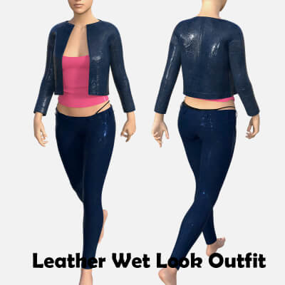 Leather Wet Look Outift for Genesis 8 Female