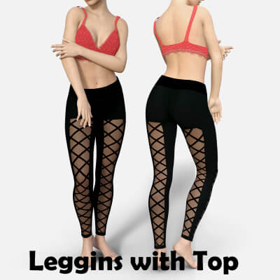 LT Transparent Leggins With Sexy Top for Genesis 8 Female