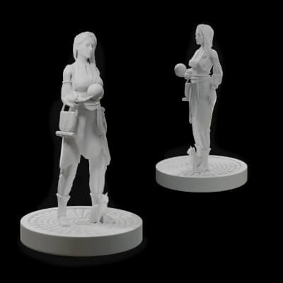 Mage Seeress Female With Cat and Base