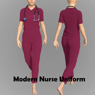 Modern Nurse Uniform for Genesis 8 Female