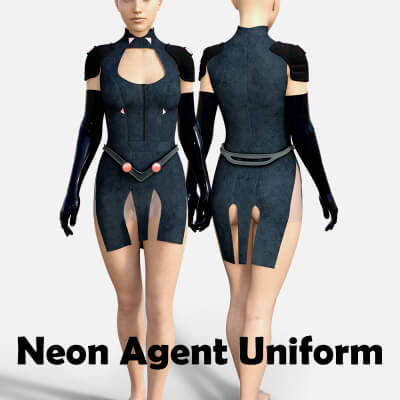 Neon Agent Uniform for Genesis 8 Female