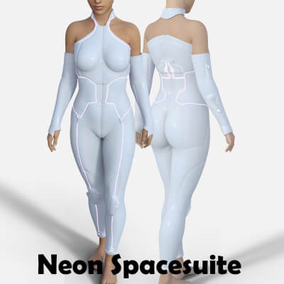 Neon Space Suite With Different Colors for Genesis 8 Female