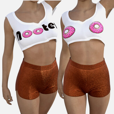 Nooters Outfit With 2 Shirt Designs for Genesis 8 Female