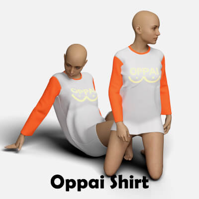 Oversized Oppai Shirt for Genesis 8 Female