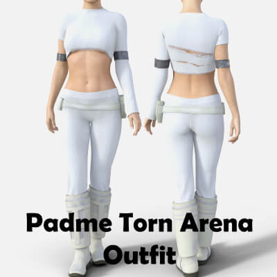 Padme Torn Arena Outfit for Genesis 8 Female