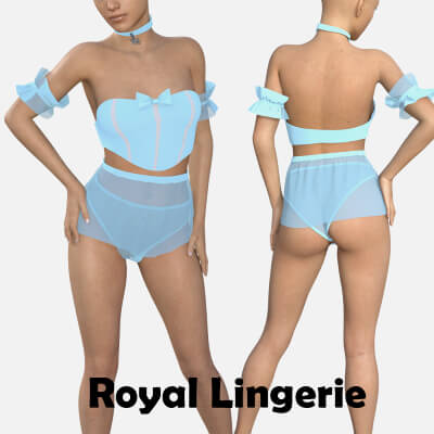 Royal Lingerie in 5 Colors for Genesis 8 Female