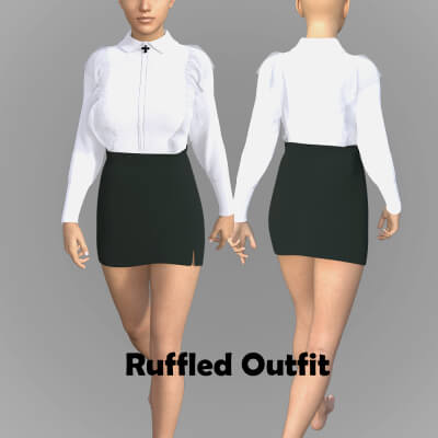 Ruffled Outfit for Genesis 8 Female