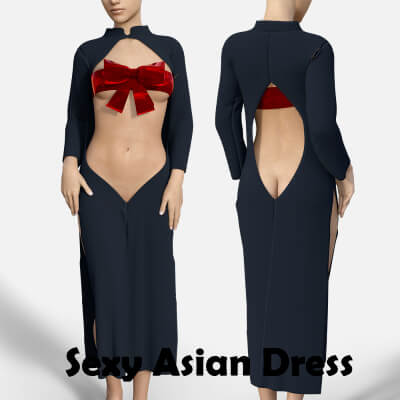 Sexy Asian Dress for Genesis 8 Female
