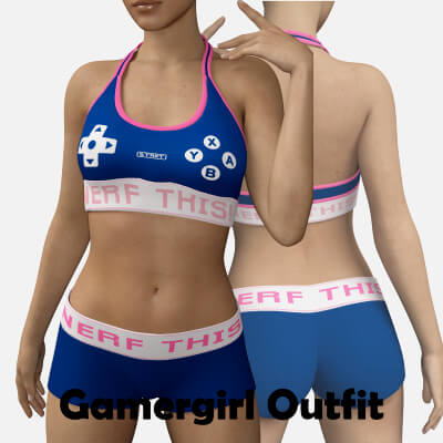 Sexy Gamergirl Gymoutfit for Genesis 8 Female by RN95