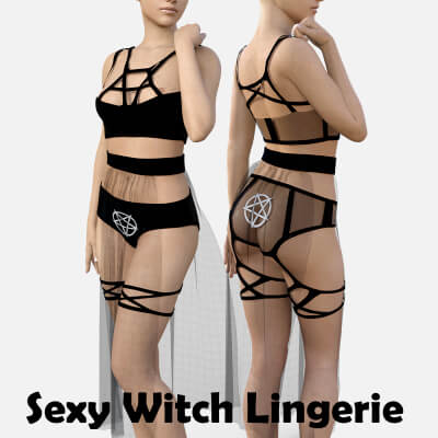 Sexy Witch Lingerie for Genesis 8 Female
