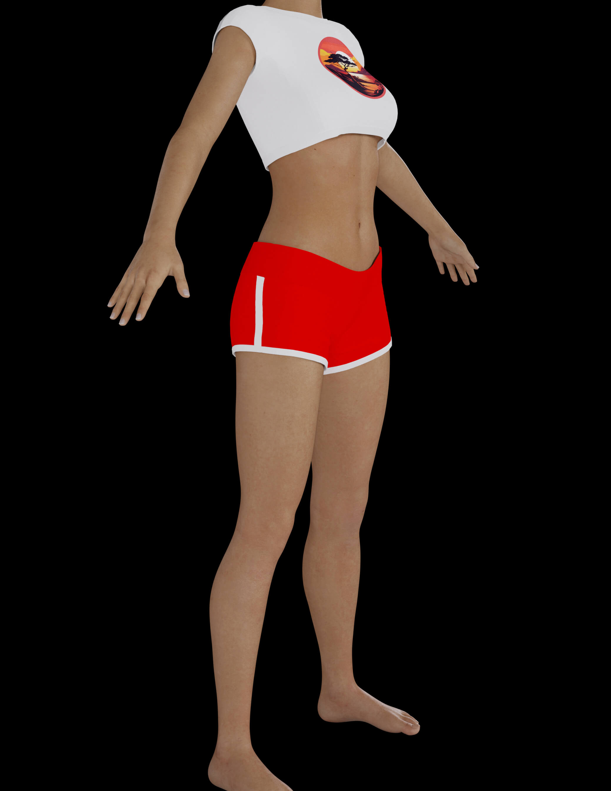 SPORTS BRA AND BIKE SHORTS ACTIVEWEAR SET FOR GENESIS 8 FEMALES visual data 5