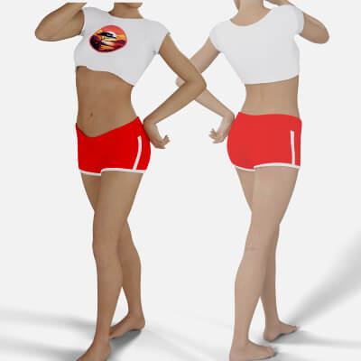Red Shorts With Top for Genesis 8 Female