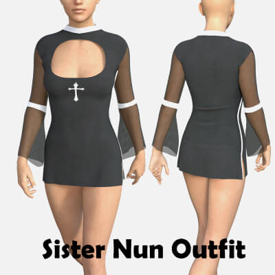 Sister Nun Outfit for Genesis 8 Female