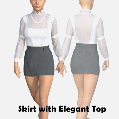 Skirt With Elegant Top for Genesis 8 Female