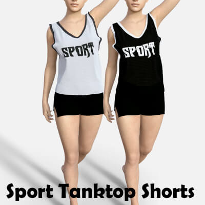 Sport Tanktop and Shorts for Genesis 8 Female