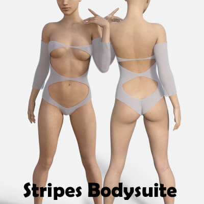 Stripes Bodysuite With Arm Deco for Genesis 8 Female
