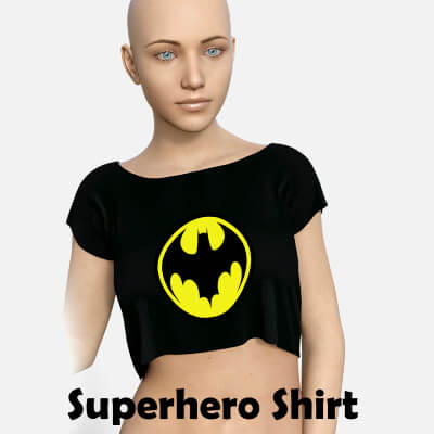 Superhero Shirt With Different Logos for Genesis 8 Female