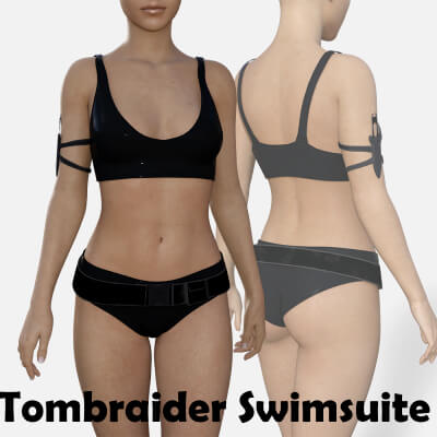 Tombraider Swimsuite With Deco for Genesis 8 Female