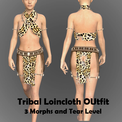 Tribal Warrior One Outfit for Genesis 8 Female