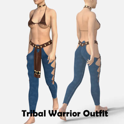 Tribal Warrior Outfit for Genesis 8 Female