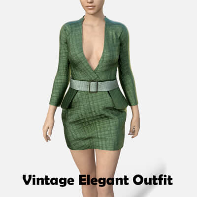 Vintage Elegant Outfit in 5 Colors for Gensis 8 Female