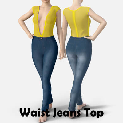 Waisted Jeans With Sexy Top for Genesis 8 Female