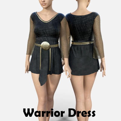 Warrior Dress With Belt for Genesis 8 Female