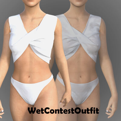 Wet Contest Outfit with Wet Variations for Genesis 8 Female by RN95