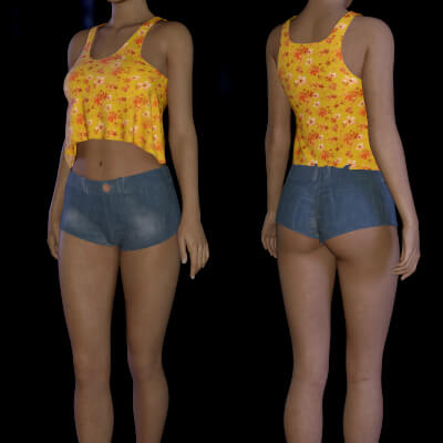 Summerdress With Hotpants for Genesis 8 Female
