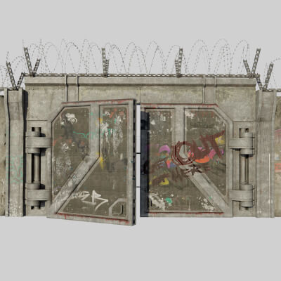 Concrete Block Fence Steel Angle and Chain-Link by Robin Hood