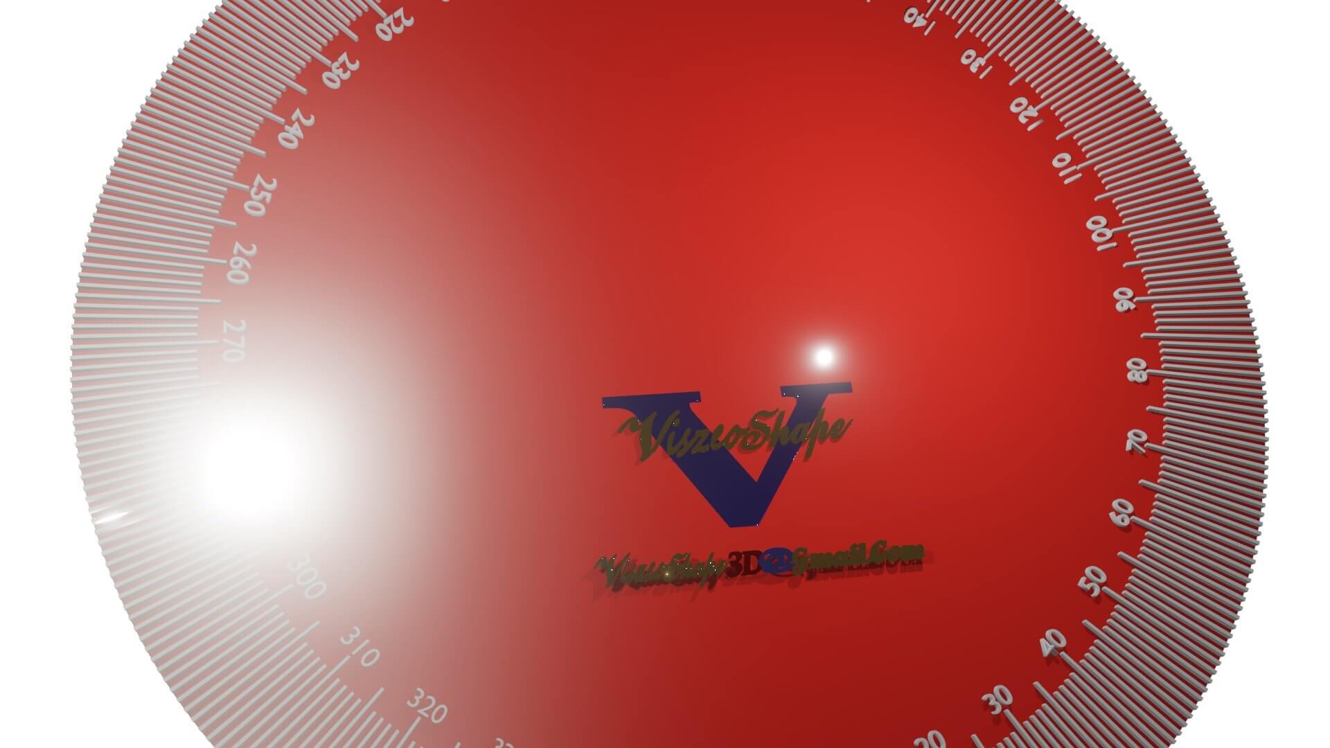 Protractor - 360 Degrees 3D Model by RogerDS