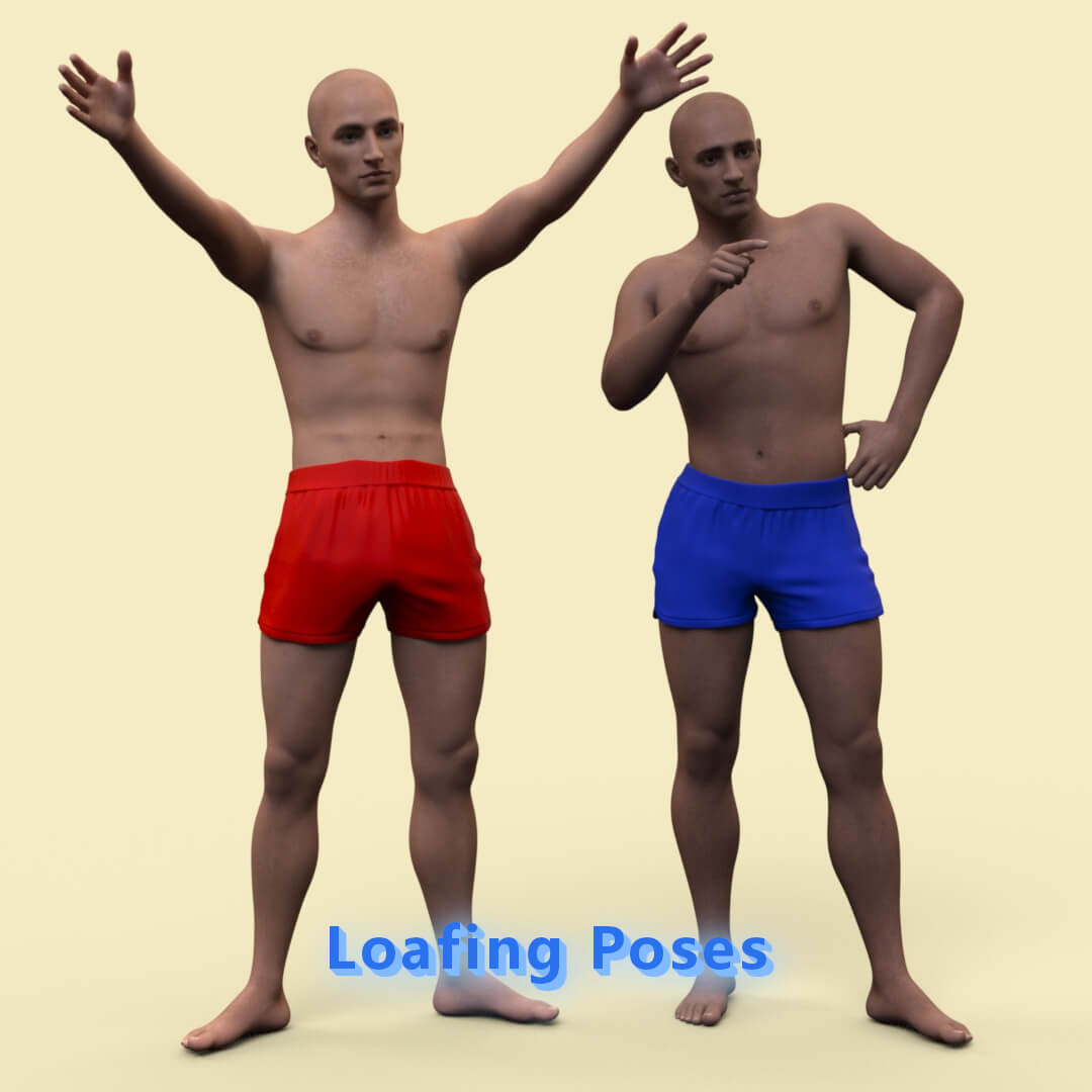 Loafing Poses for Genesis 8 Male - Daz Content by RohZima