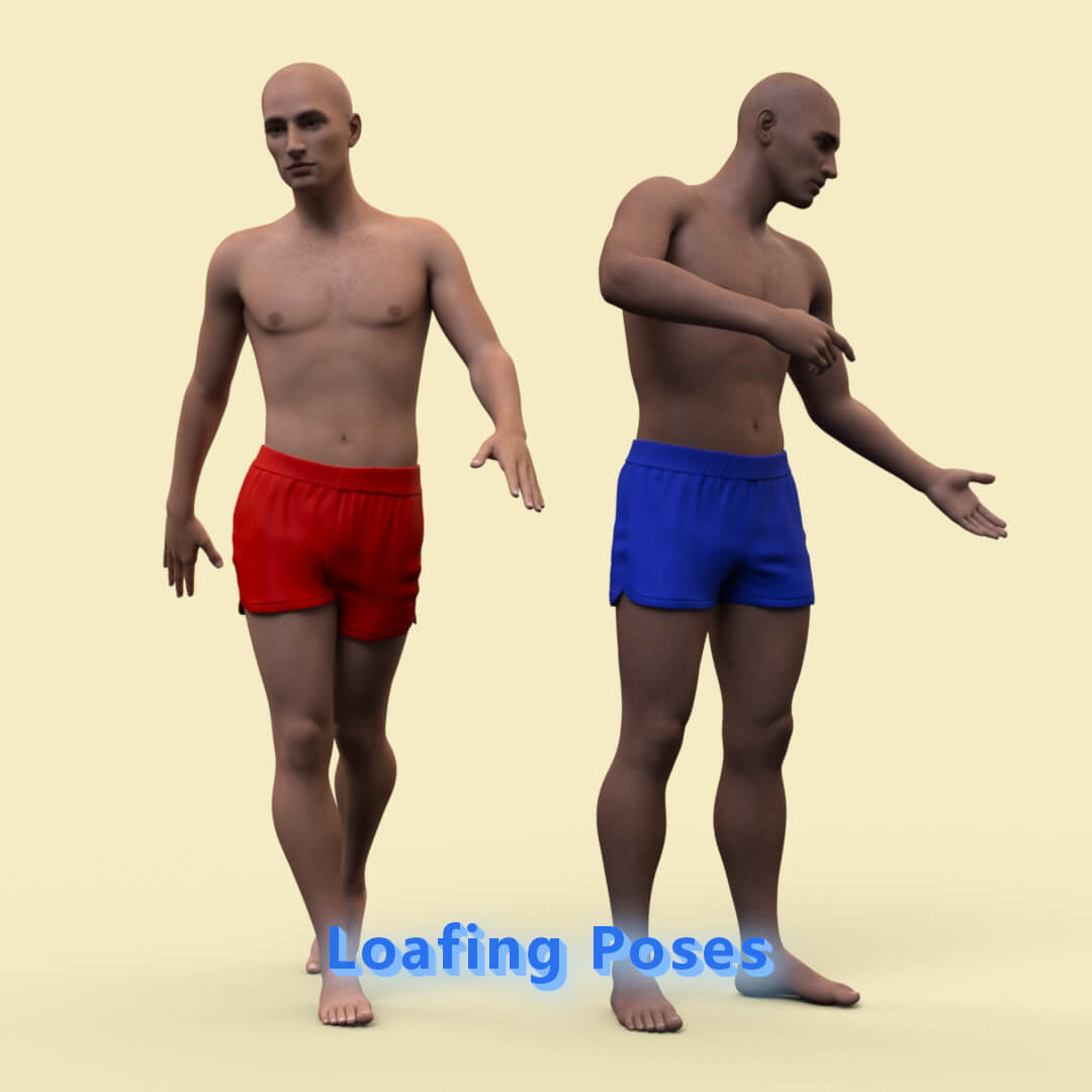 Loafing Poses for Genesis 8 Male - Daz Content by RohZima